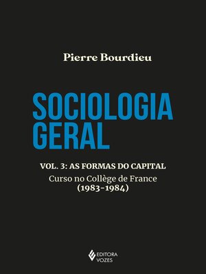 cover image of Sociologia geral Volume 3